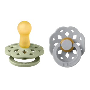 BIBS Pacifier Boheme Latex 2 Pack - Sage / Cloud