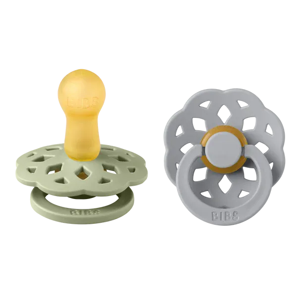 BIBS Pacifier Boheme Latex 2 Pack - Sage / Cloud
