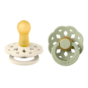 BIBS Pacifier Boheme Latex 2 Pack - Sage / Ivory