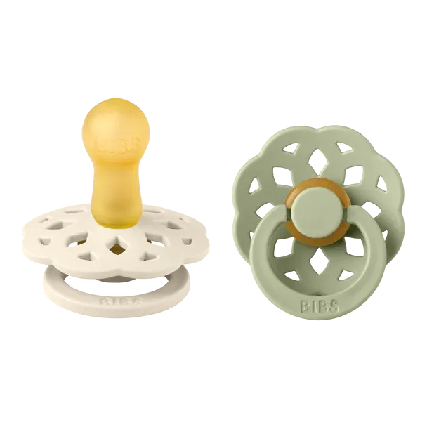 BIBS Pacifier Boheme Latex 2 Pack - Sage / Ivory