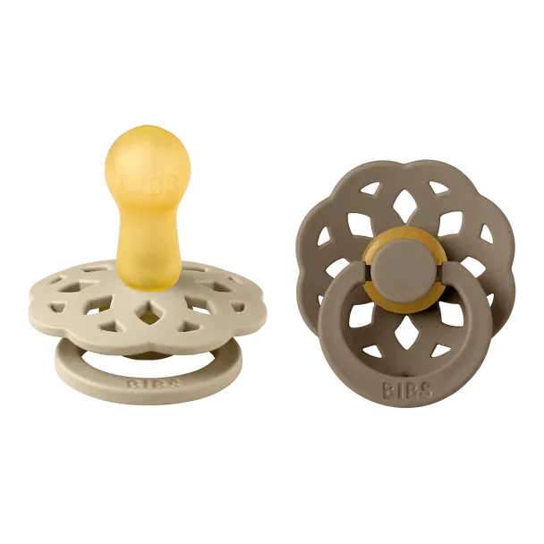 BIBS Pacifier Boheme Latex 2 Pack - Vanilla / Woodchuck