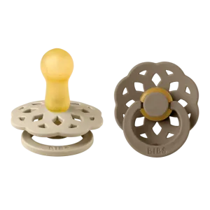 BIBS Pacifier Boheme Latex 2 Pack - Vanilla / Woodchuck