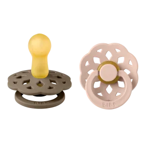 BIBS® Pacifier Boheme Latex 2 PK Dark Oak / Blush (Min. of 2 PK, multiples of 2 PK)