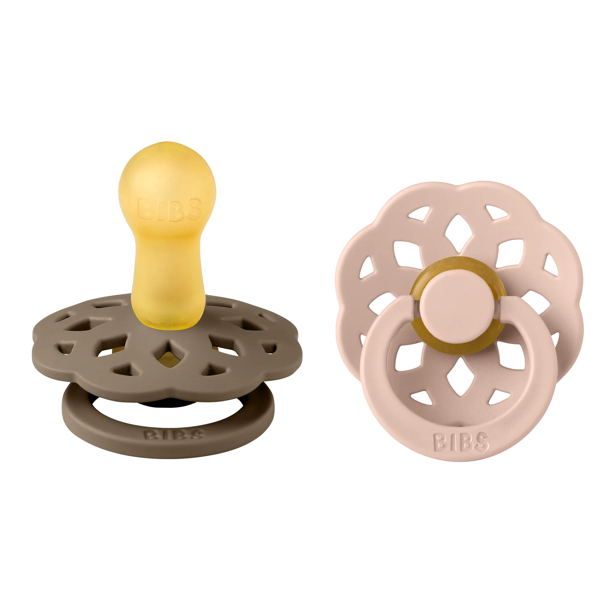 BIBS® Pacifier Boheme Latex 2 PK Dark Oak / Blush (Min. of 2 PK, multiples of 2 PK)