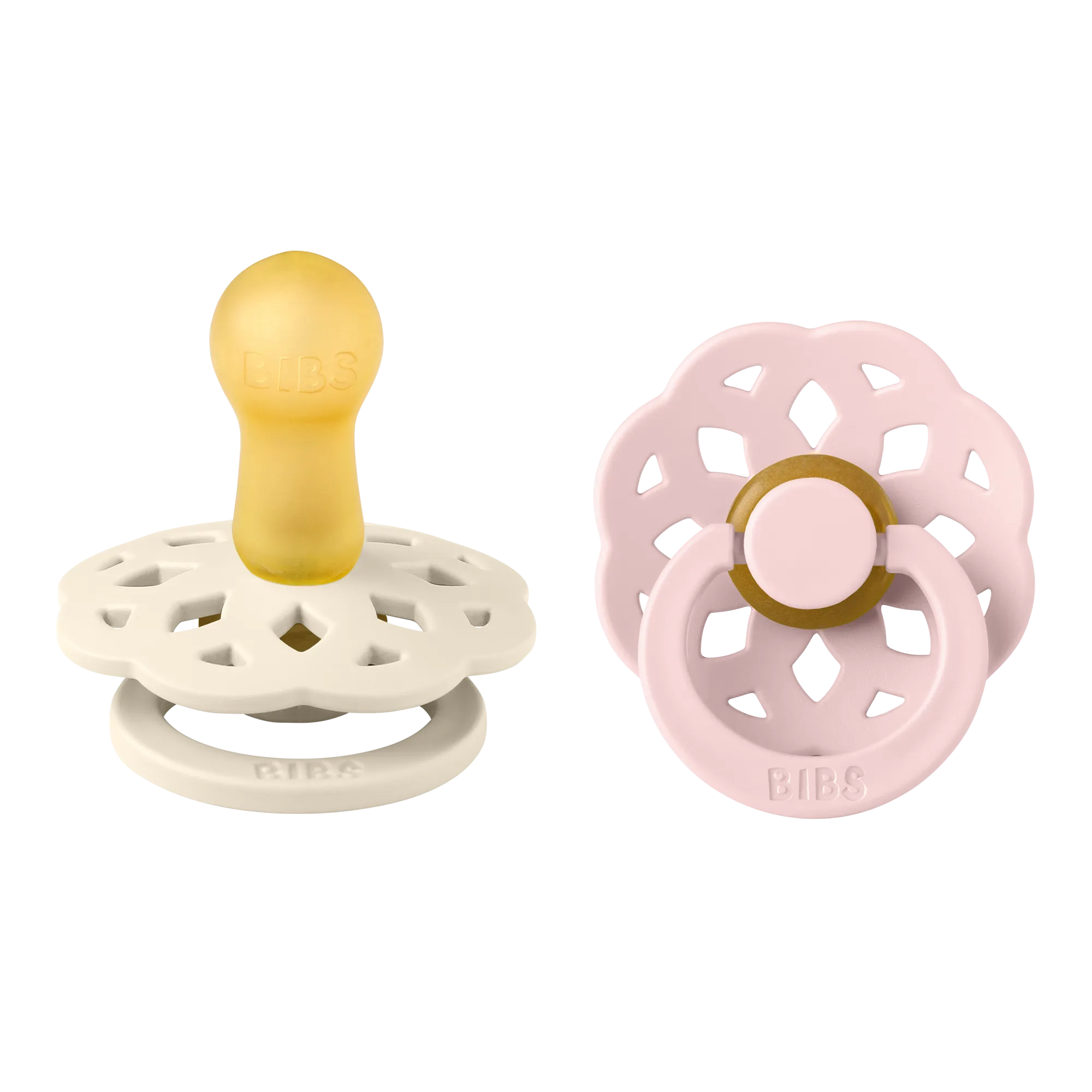 BIBS® Pacifier Boheme Latex 2 PK Ivory / Blossom (Min. of 2 PK, multiples of 2 PK)