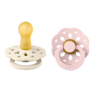 BIBS® Pacifier Boheme Latex 2 PK Ivory / Blossom (Min. of 2 PK, multiples of 2 PK)