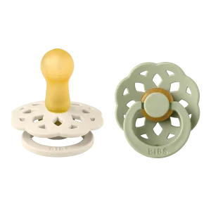 BIBS® Pacifier Boheme Latex 2 PK Ivory / Sage (Min. of 2 PK, multiples of 2 PK)