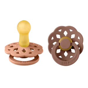 BIBS® Pacifier Boheme Latex 2 PK Peach / Woodchuck (Min. of 2 PK, multiples of 2 PK)