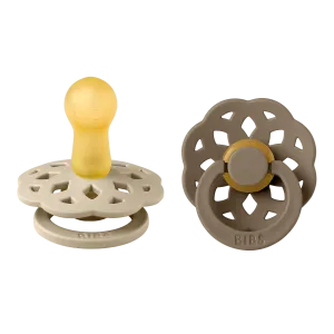 BIBS® Pacifier Boheme Latex 2 PK Vanilla / Dark Oak (Min. of 2 PK, multiples of 2 PK)