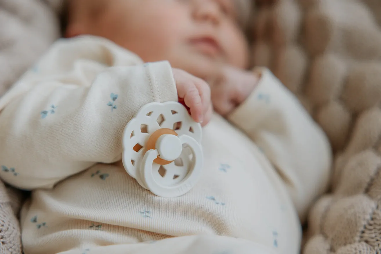 BIBS® Pacifier Boheme Latex 2 PK Vanilla / Dark Oak (Min. of 2 PK, multiples of 2 PK)