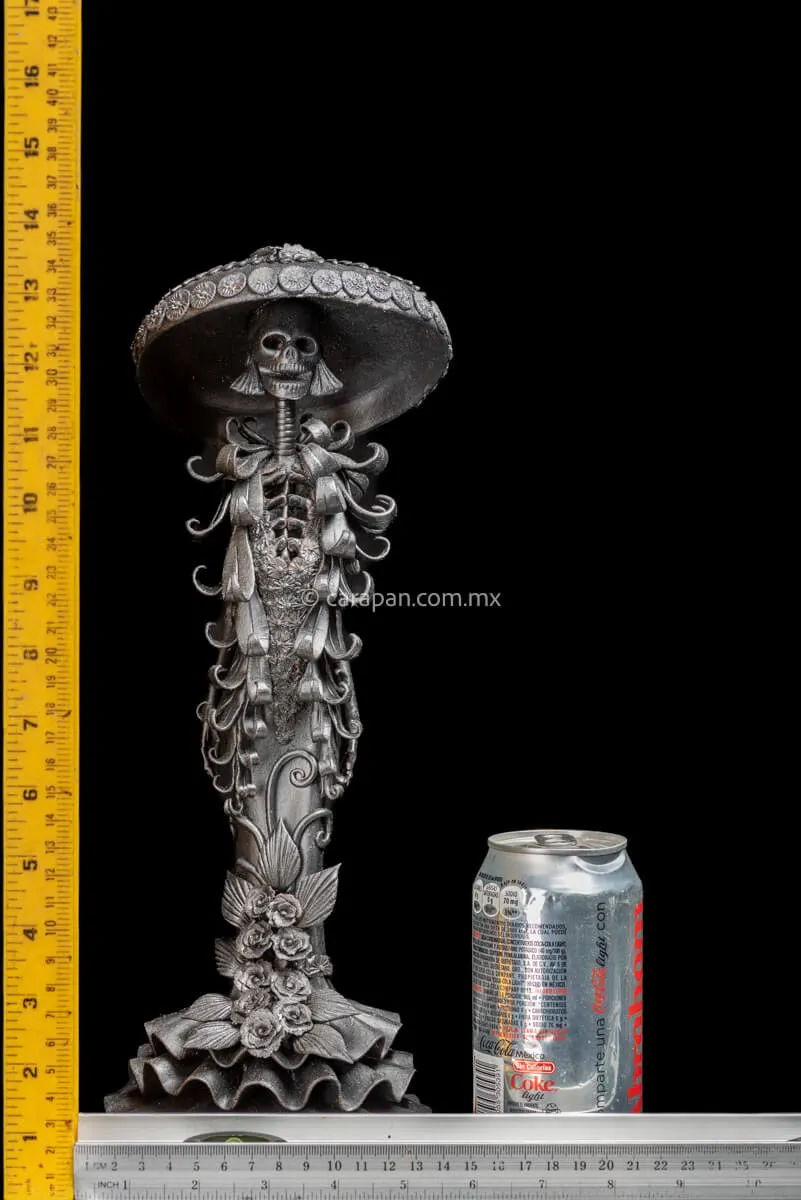 Black Catrina Sculpture Guadalupe Posada Style