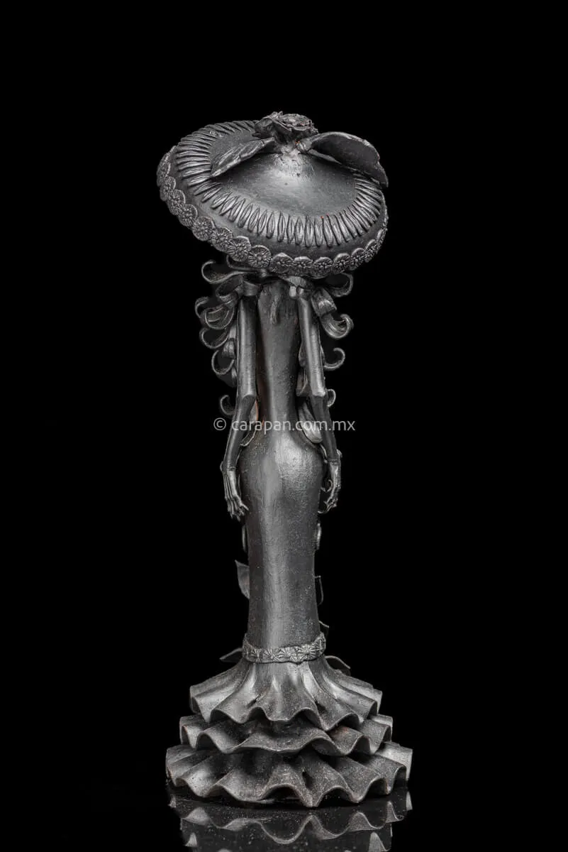 Black Catrina Sculpture Guadalupe Posada Style