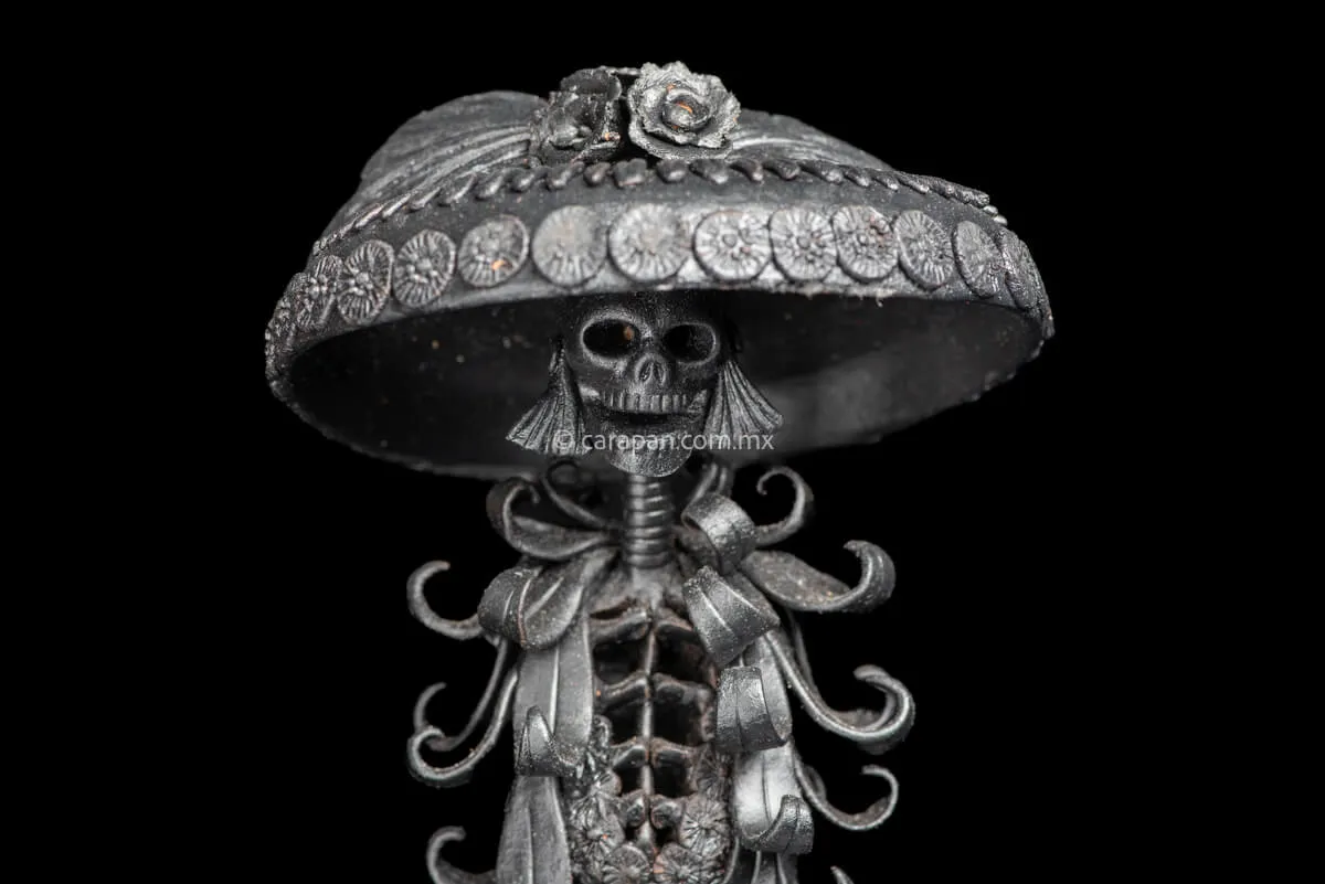 Black Catrina Sculpture Guadalupe Posada Style