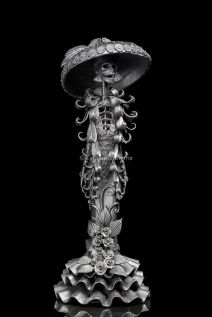 Black Catrina Sculpture Guadalupe Posada Style