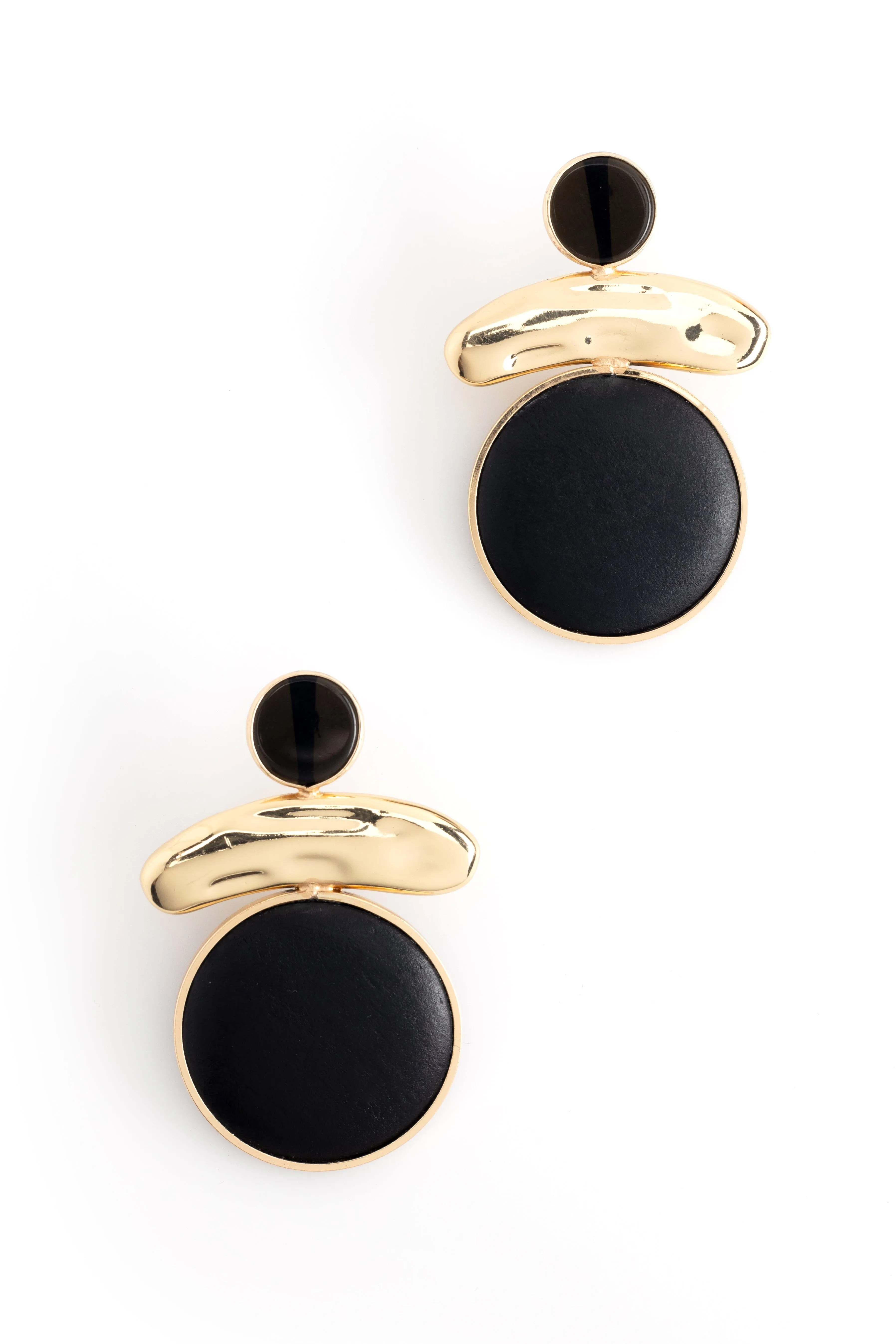 Black Gold Geometric Earrings