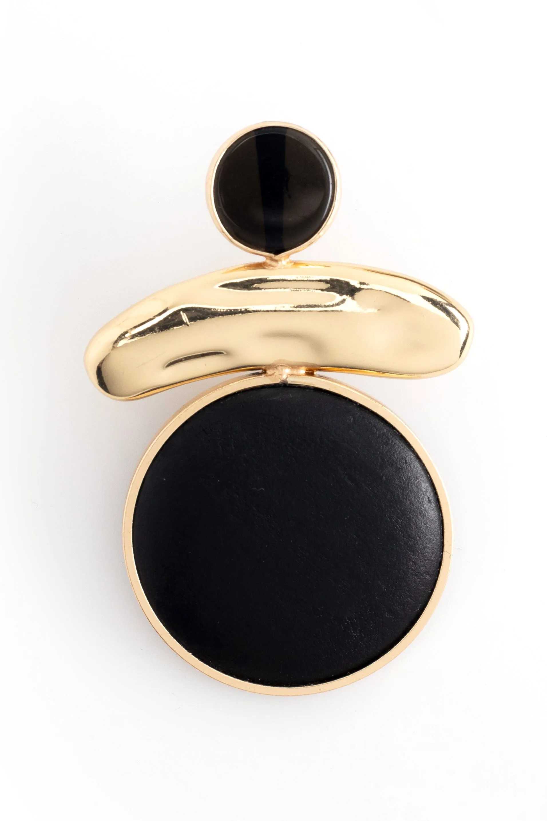 Black Gold Geometric Earrings