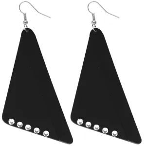 Black Wooden Right Angle Geometric Earrings
