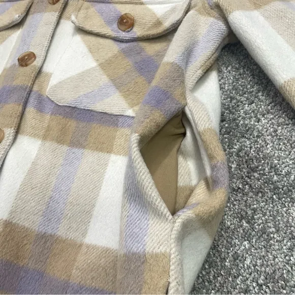 Blank NYC Mountain Top White Multi Plaid Shacket