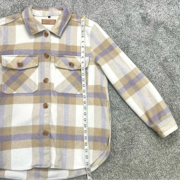 Blank NYC Mountain Top White Multi Plaid Shacket