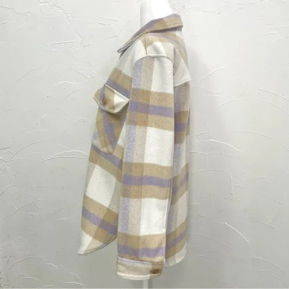 Blank NYC Mountain Top White Multi Plaid Shacket