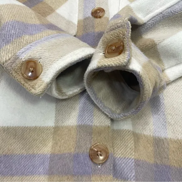 Blank NYC Mountain Top White Multi Plaid Shacket