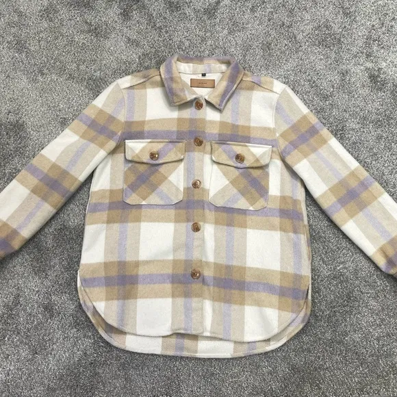 Blank NYC Mountain Top White Multi Plaid Shacket