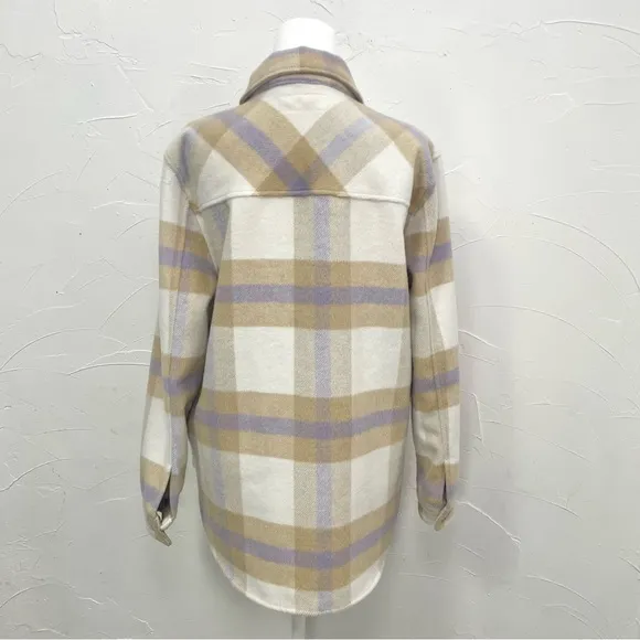Blank NYC Mountain Top White Multi Plaid Shacket