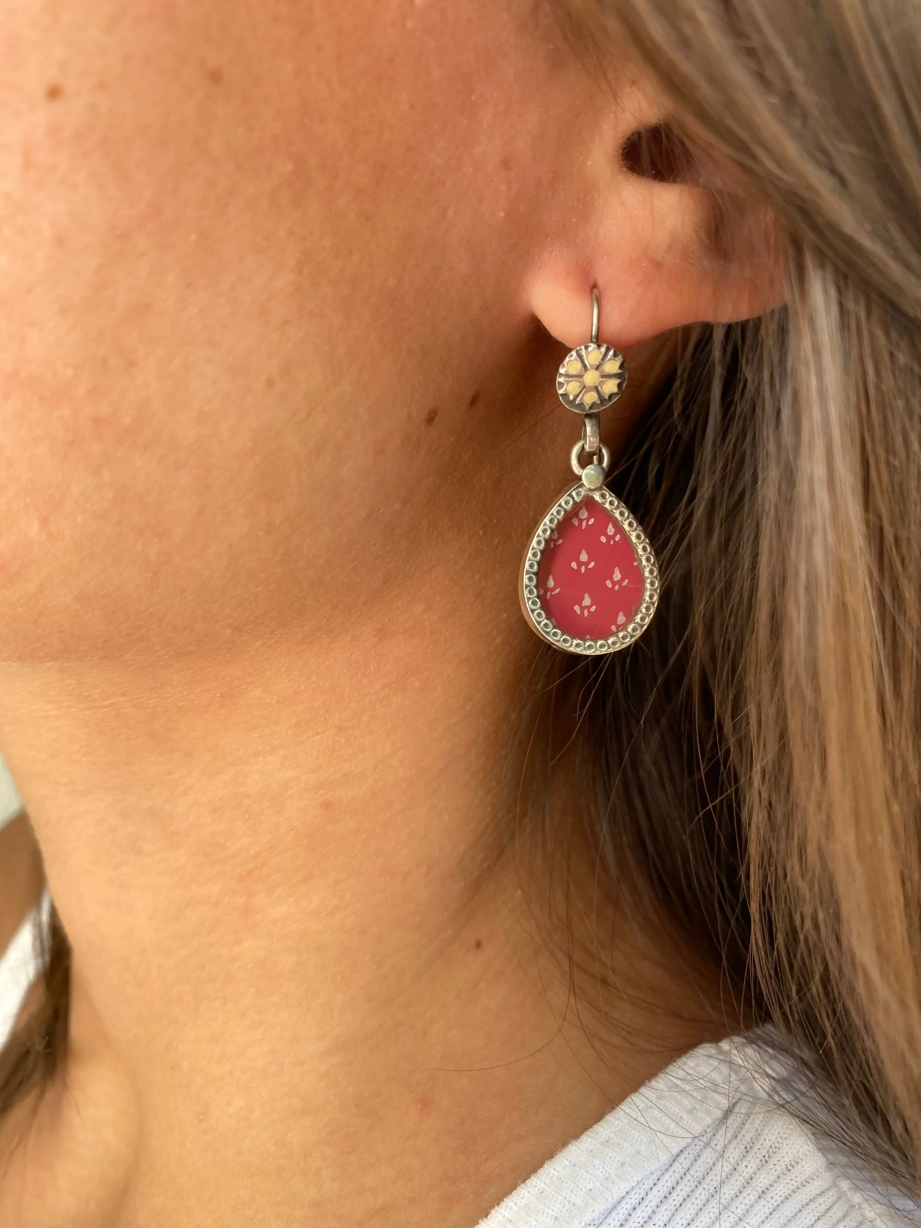 Block Print Earrings (one-of-a-kind)