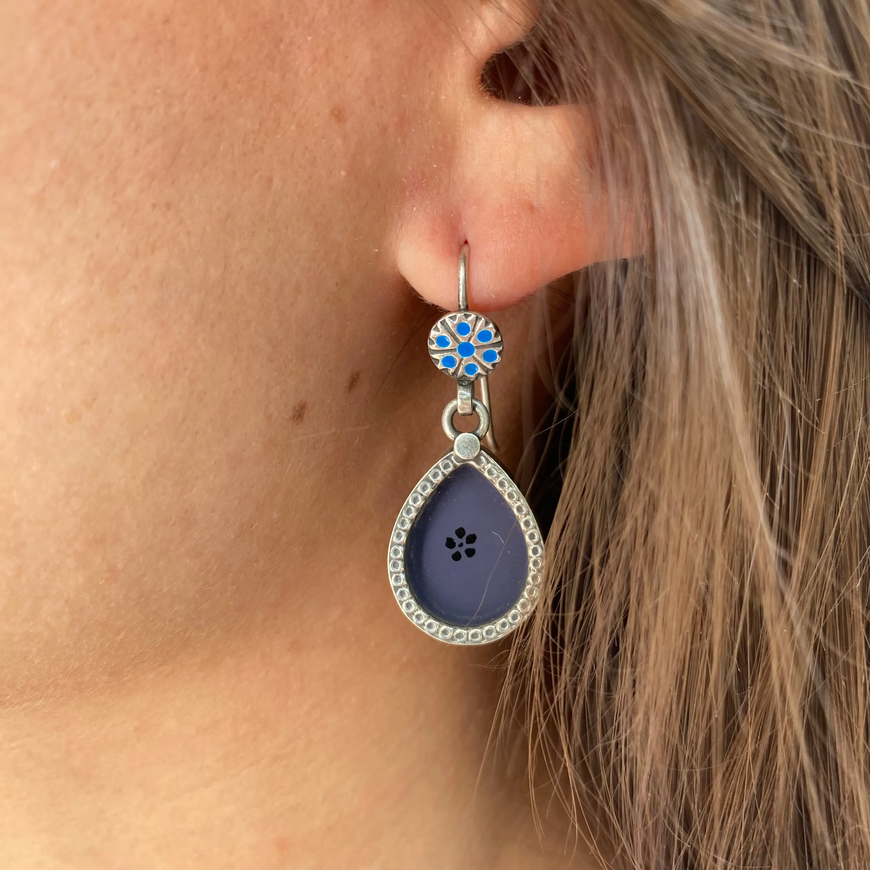Block Print Earrings (one-of-a-kind)