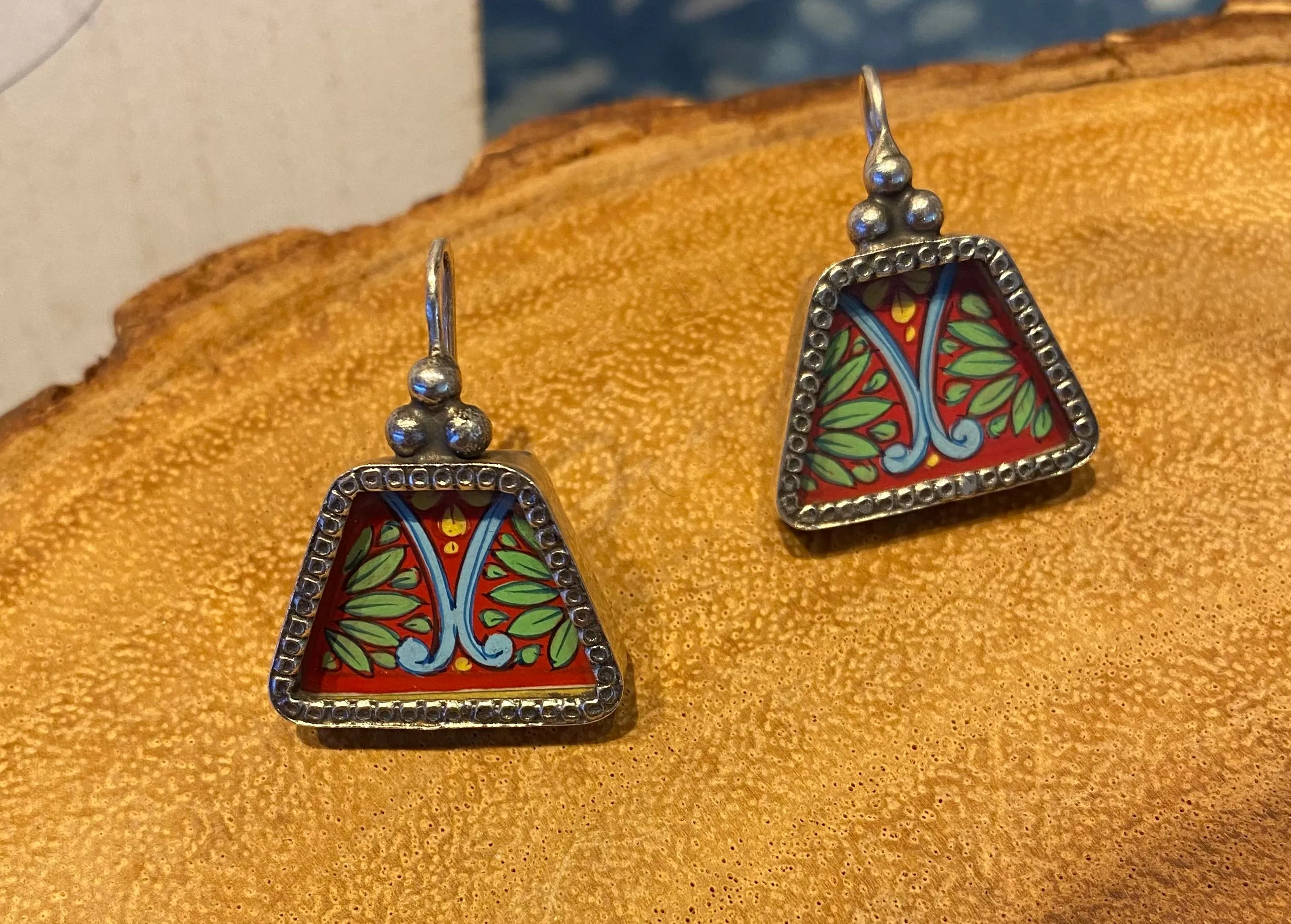 Block Print Earrings (one-of-a-kind)