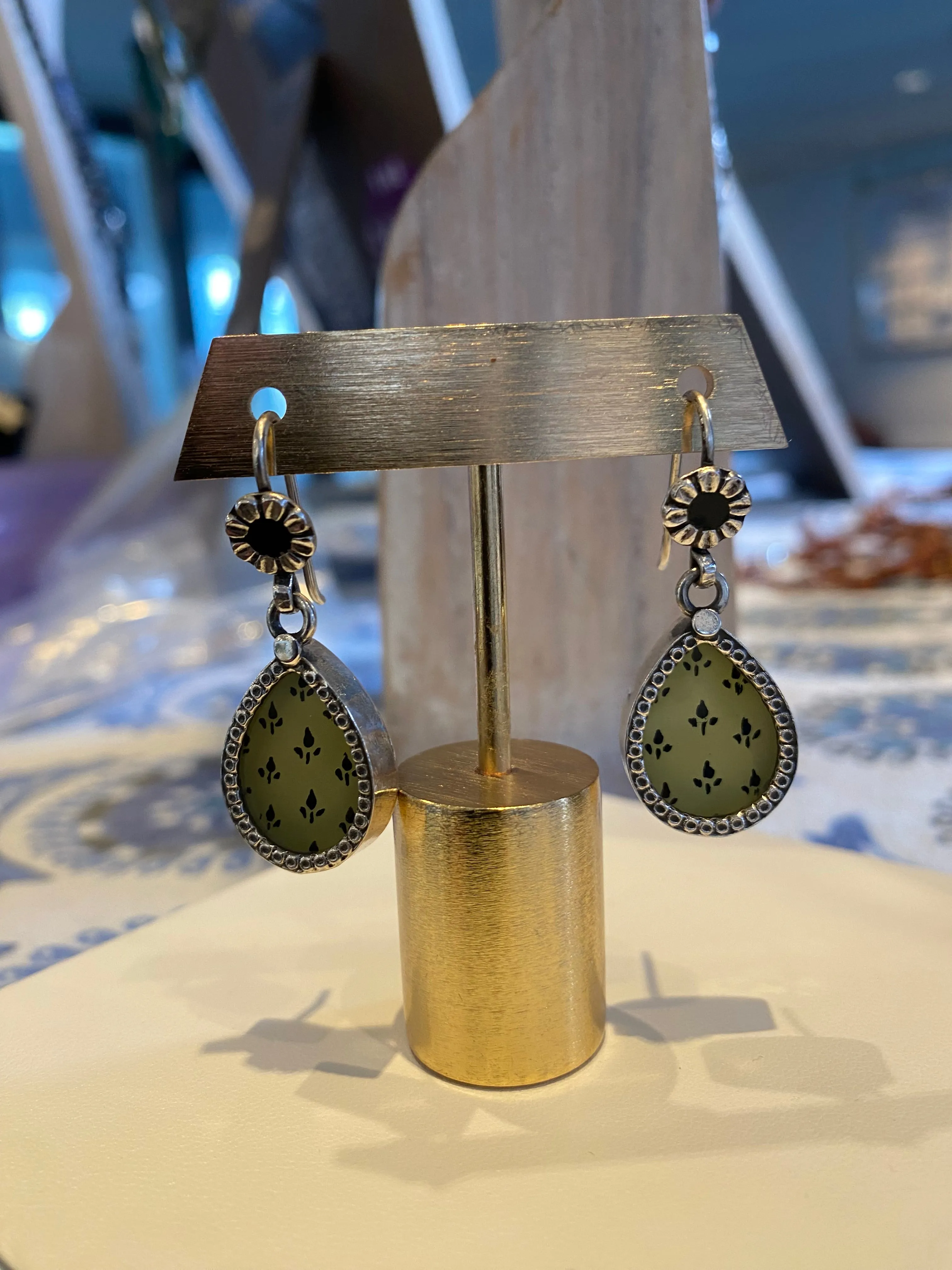 Block Print Earrings (one-of-a-kind)
