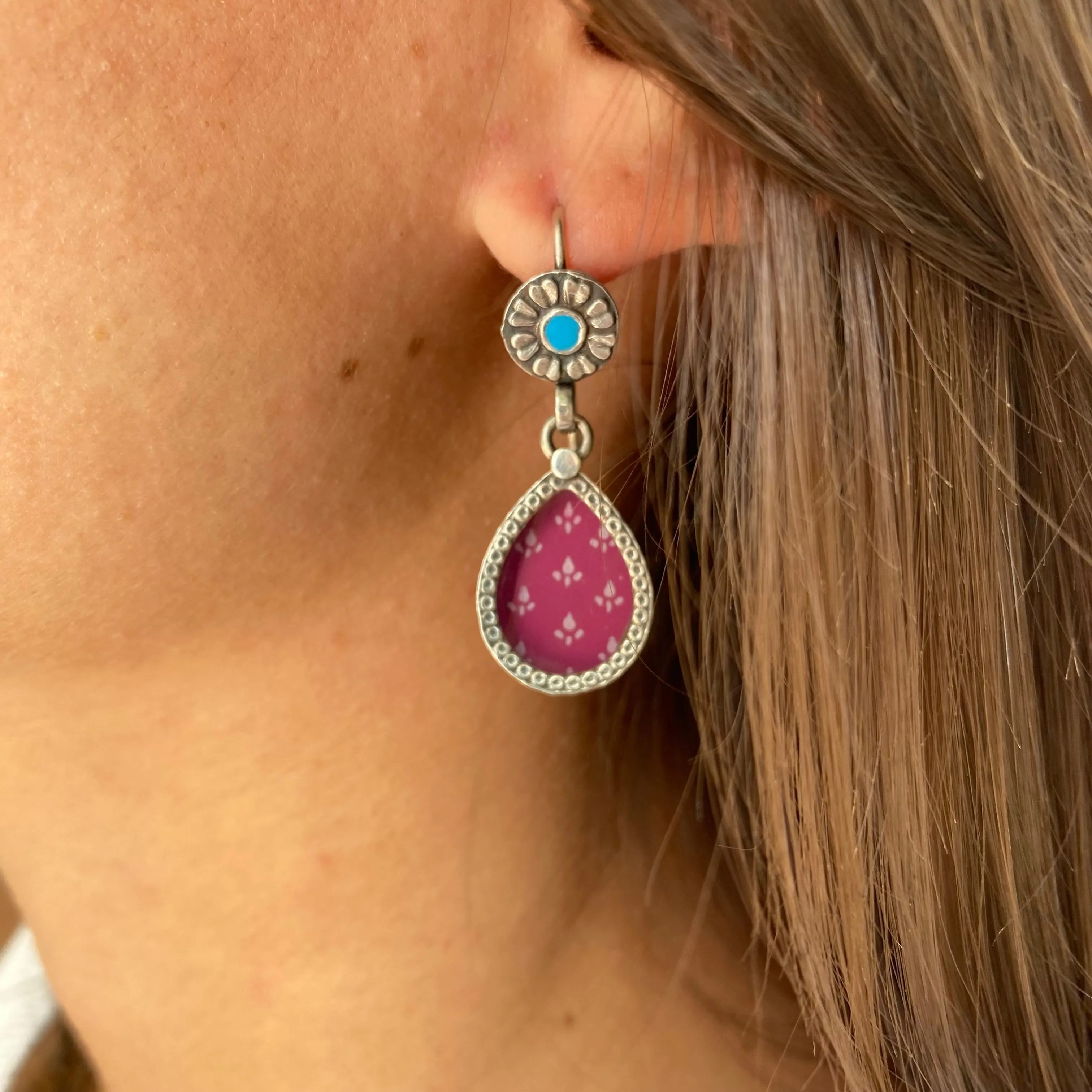 Block Print Earrings (one-of-a-kind)