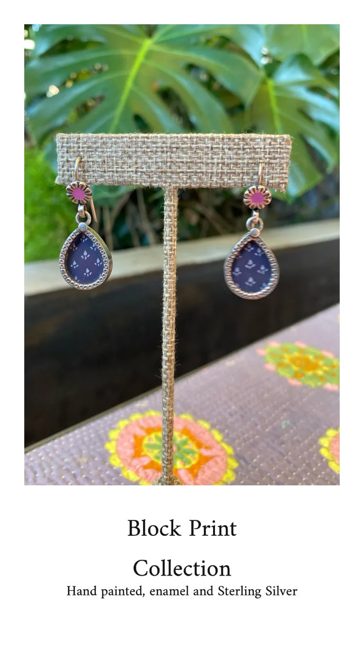 Block Print Earrings (one-of-a-kind)