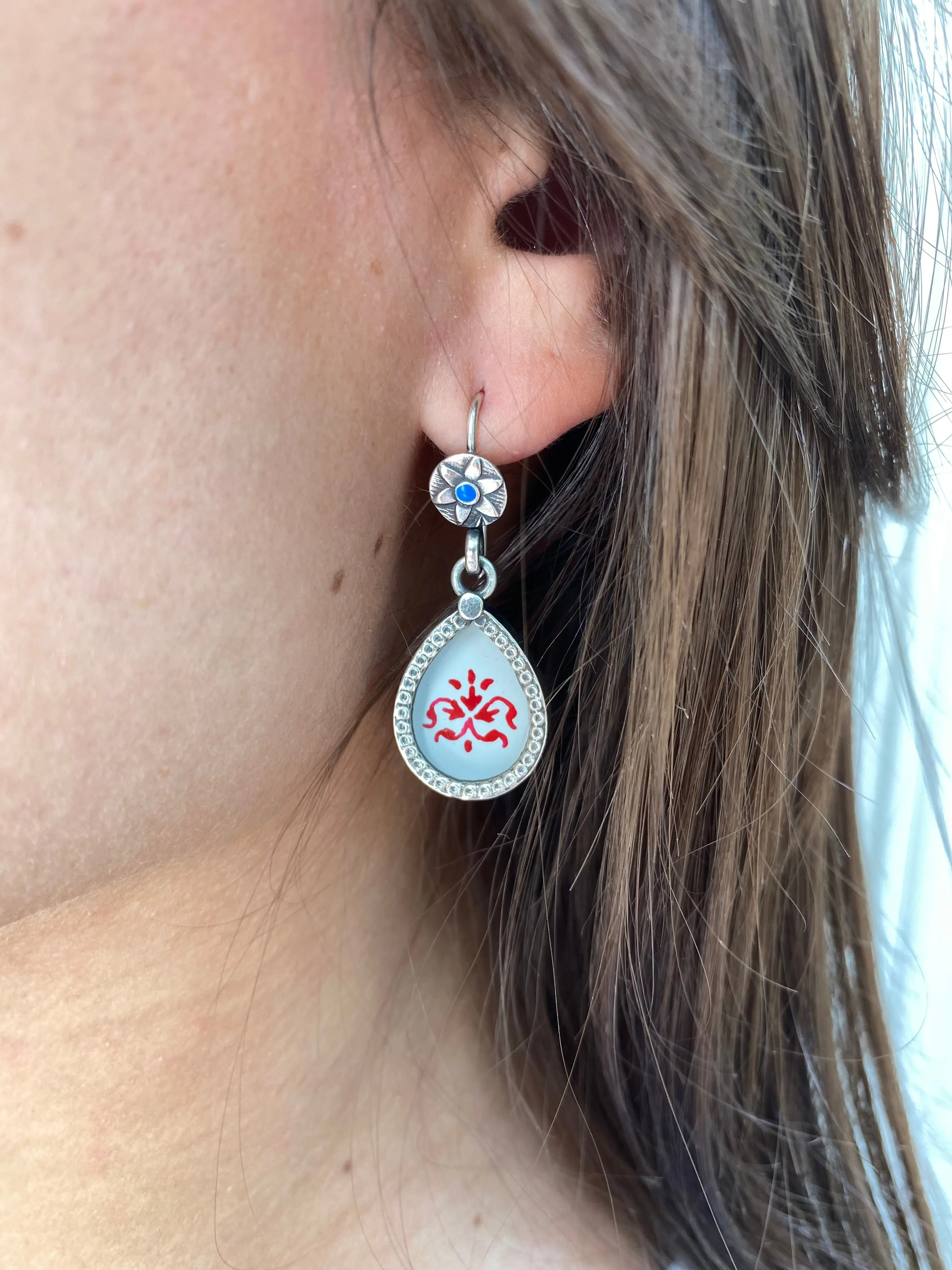 Block Print Earrings (one-of-a-kind)