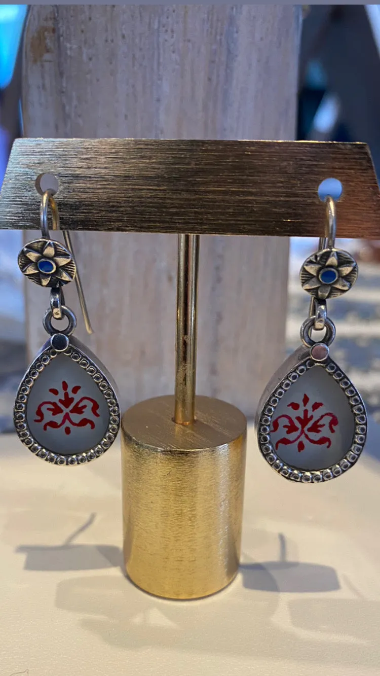 Block Print Earrings (one-of-a-kind)