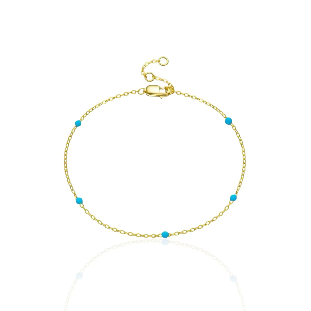 Blue Beaded Chain Bracelet