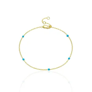 Blue Beaded Chain Bracelet
