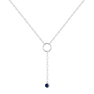 Blue Sapphire Drop Necklace