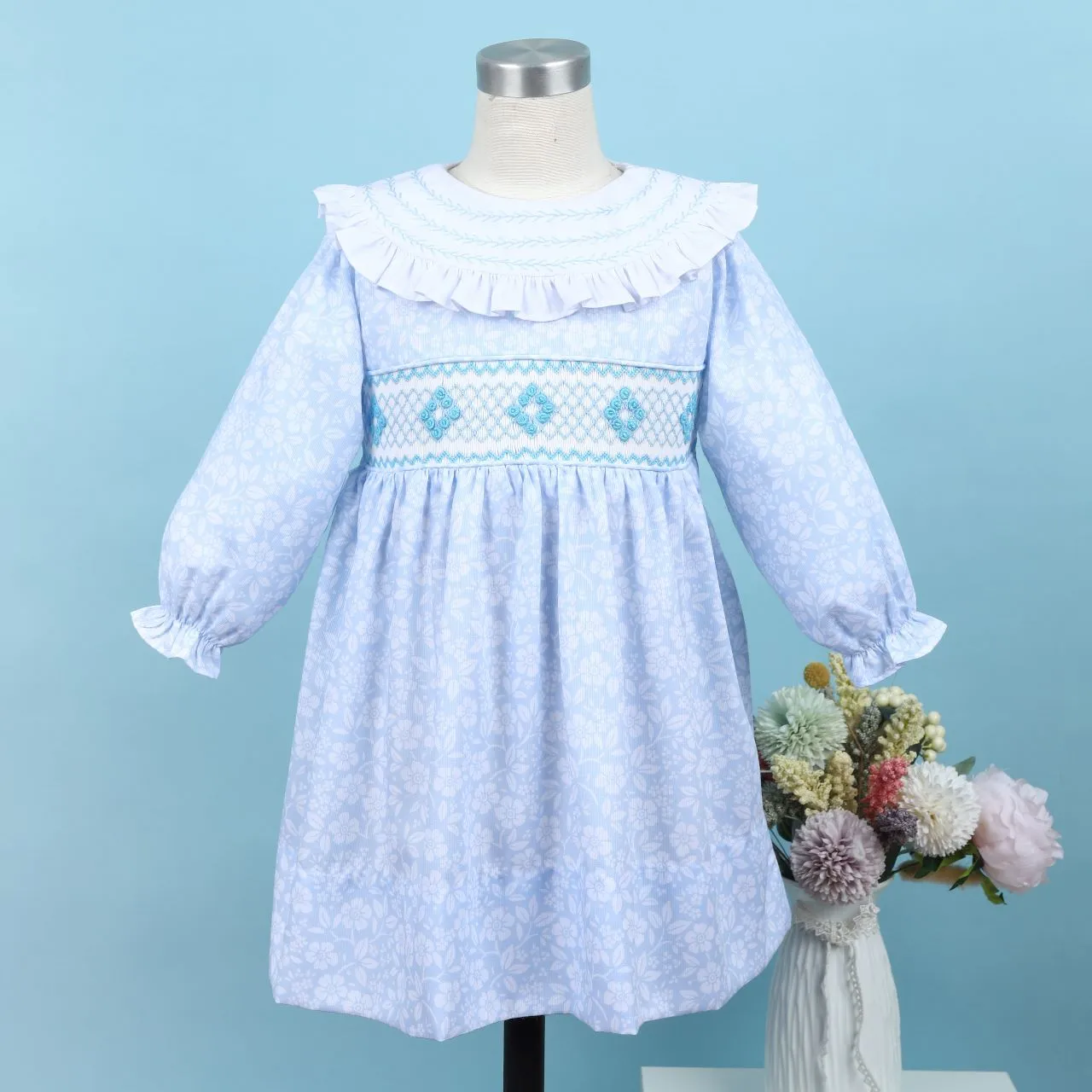 Blue Smocked Dress