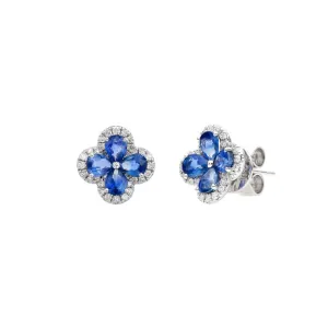 Bluebell Blue Sapphire Stud Earrings