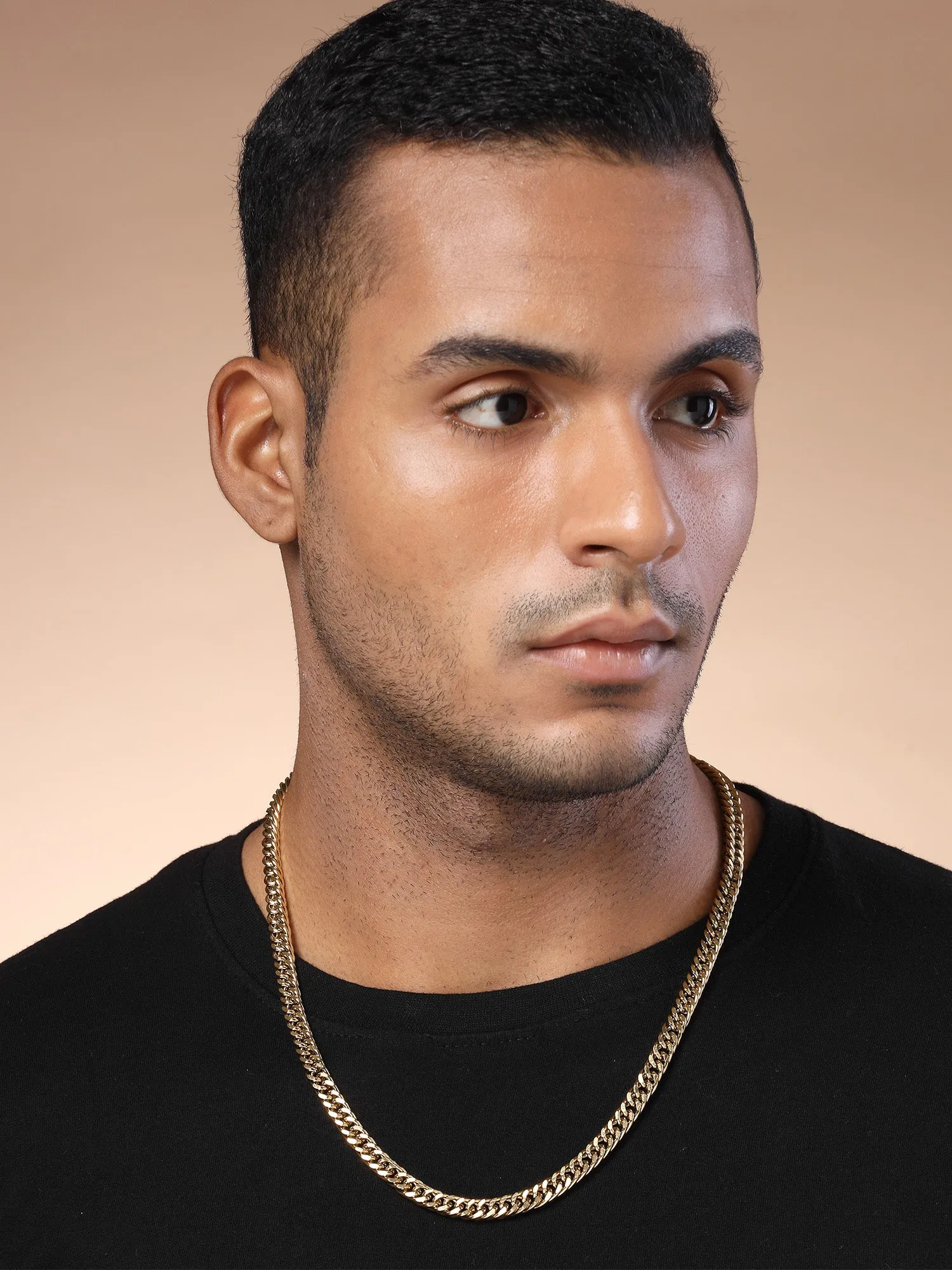 Bohey by KARATCART Men Gold Plated Link Chain Necklace