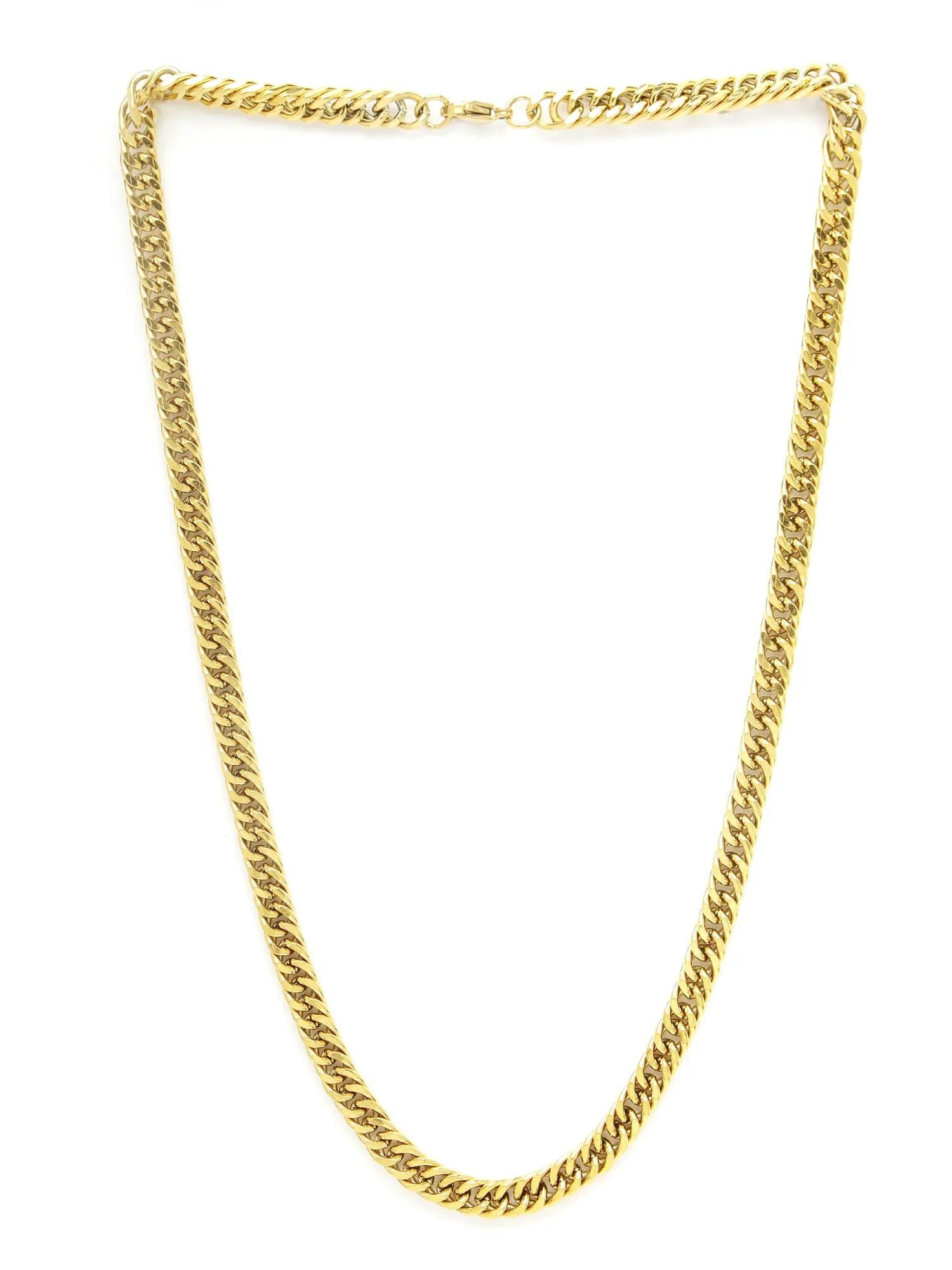 Bohey by KARATCART Men Gold Plated Link Chain Necklace
