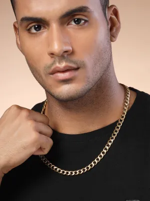 Bohey by KARATCART Men Gold Plated Link Chain Necklace