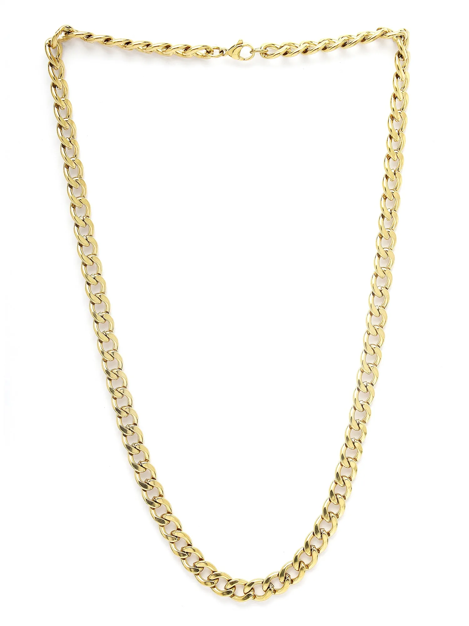 Bohey by KARATCART Men Gold Plated Link Chain Necklace