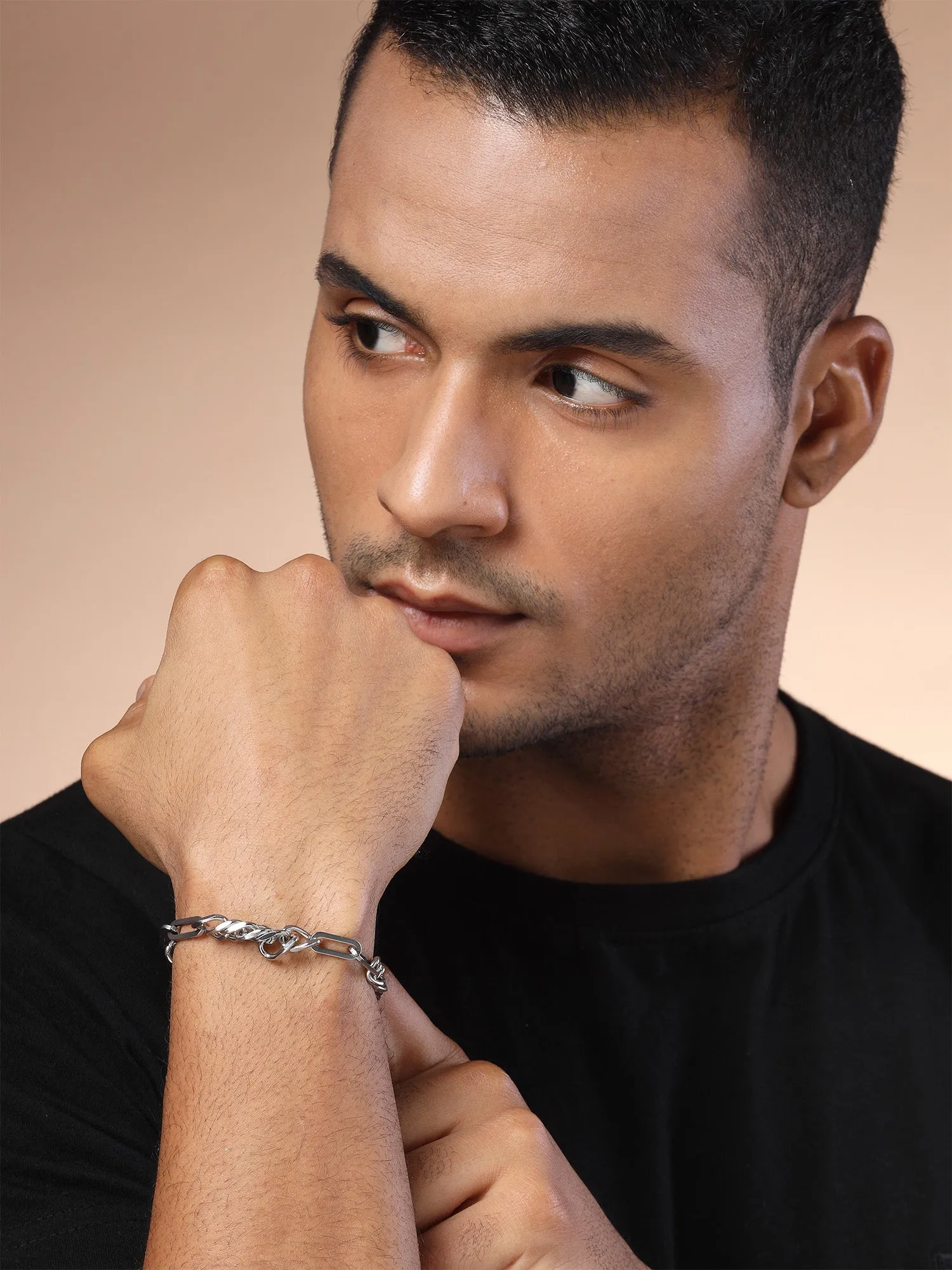 Bohey by KARATCART Men Leather Multistrand Wraparound Bracelet