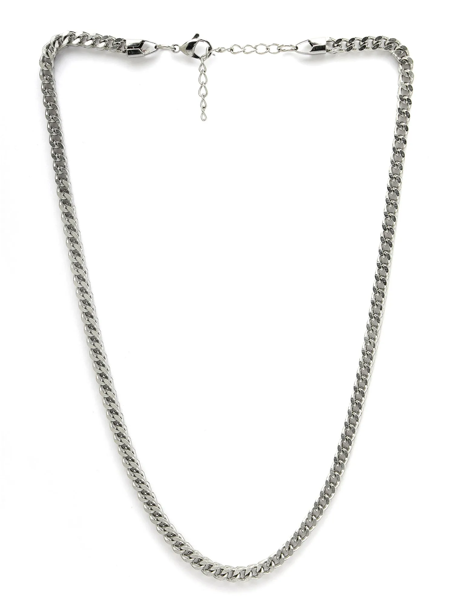 Bohey by KARATCART Silver Tone Link Chain Necklace for Men