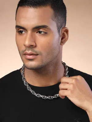 Bohey by KARATCART Silver Tone Link Chain Necklace for Men