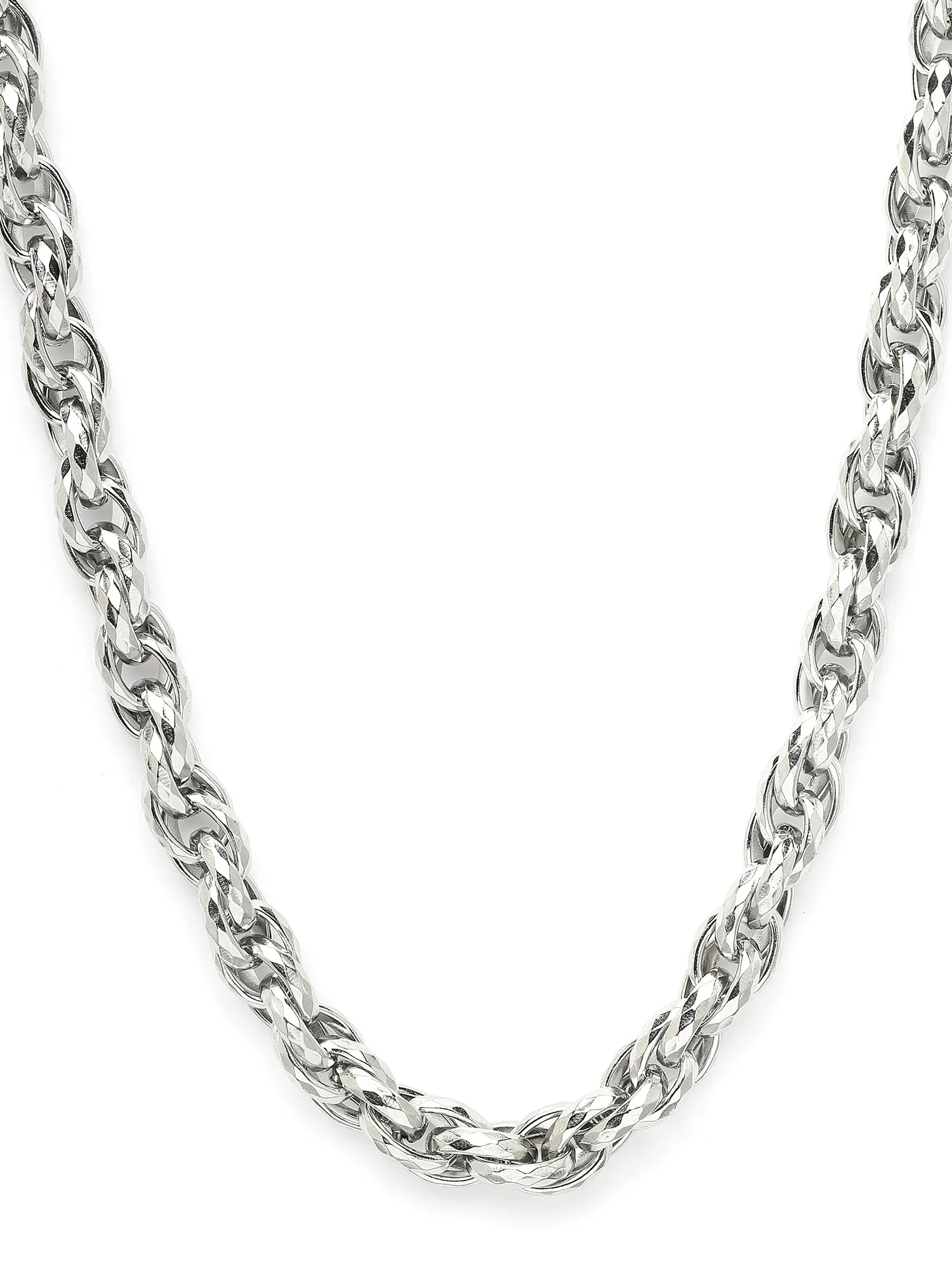 Bohey by KARATCART Silver Tone Link Chain Necklace for Men