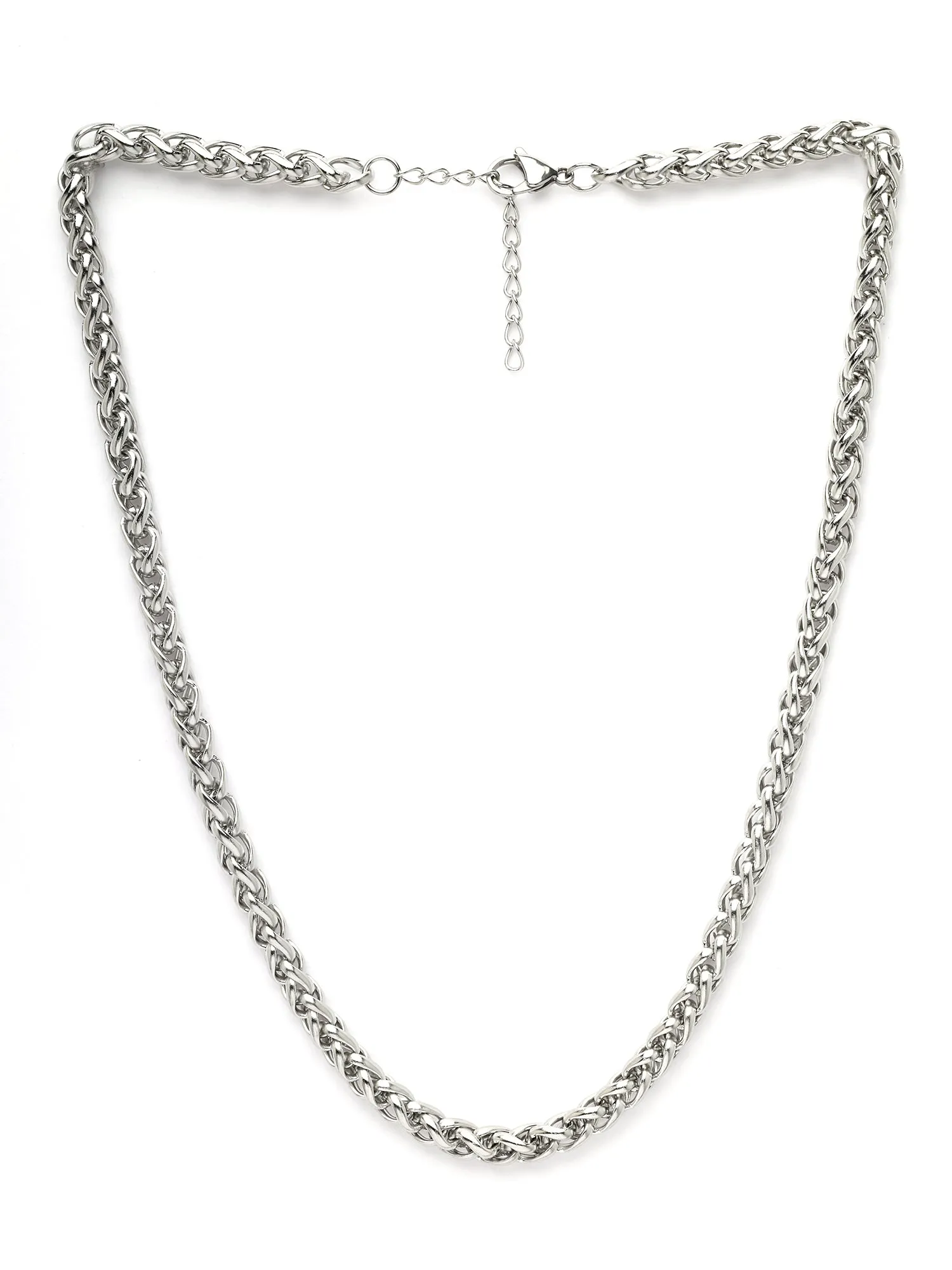 Bohey by KARATCART Silver Tone Link Chain Necklace for Men