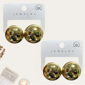 Bold Ball Hoop Stud Earrings